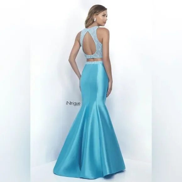 (W0) Intrigue by Blush PromStyle No. 284, Women's Blue Two-Piece Dress, Size 16